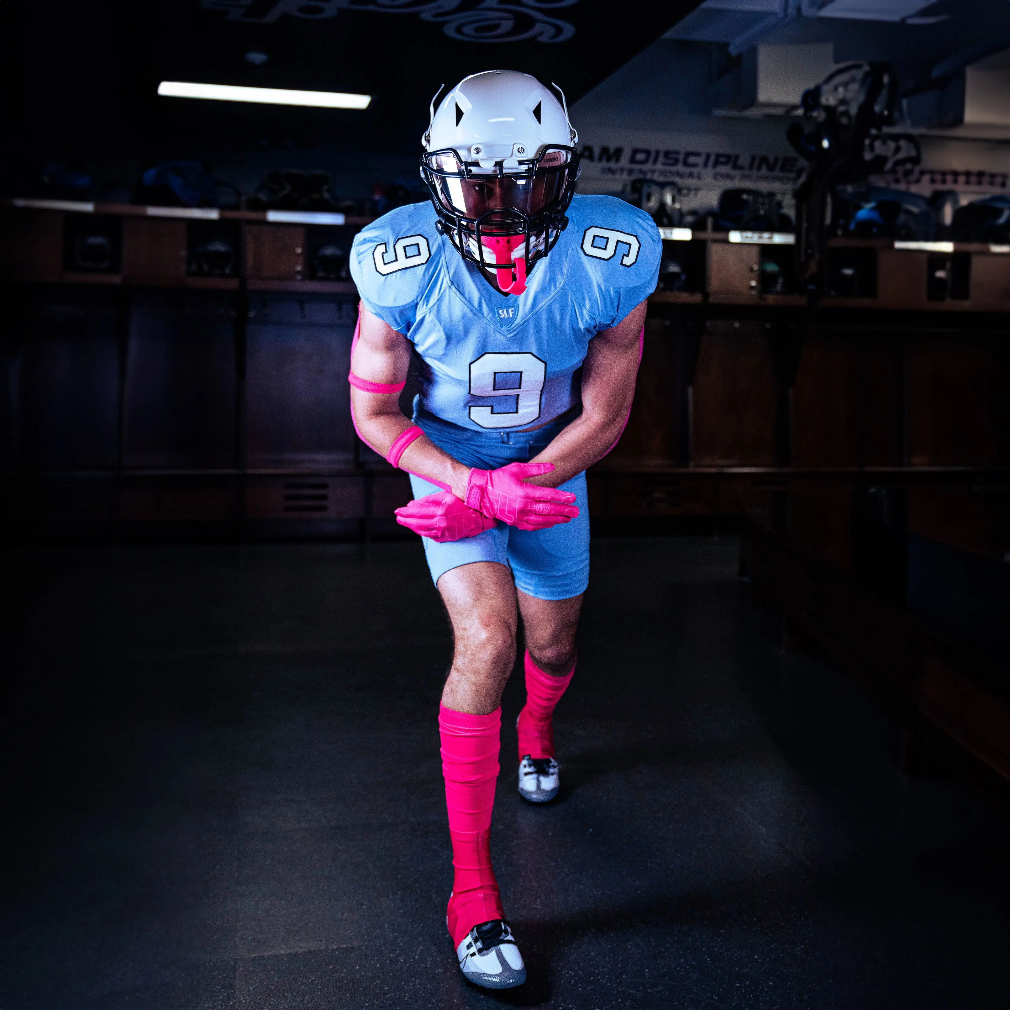 Neon Pink Sticky Football Receiver Gloves