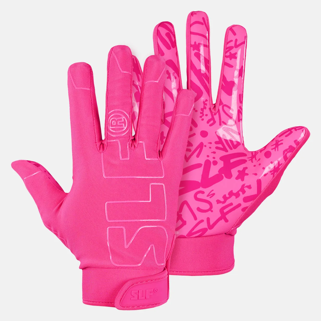 Neon Pink Sticky Football Receiver Gloves