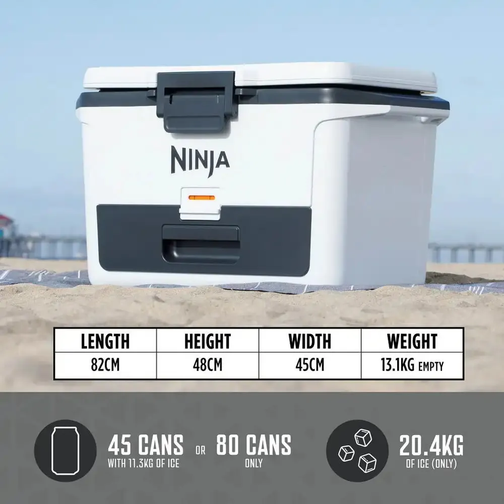 Ninja FB151UKWH FrostVault 50QT/47L Hard Drinks Cooler Box with Dry Zone, Cloud White