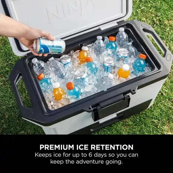 Ninja FB151UKWH FrostVault 50QT/47L Hard Drinks Cooler Box with Dry Zone, Cloud White