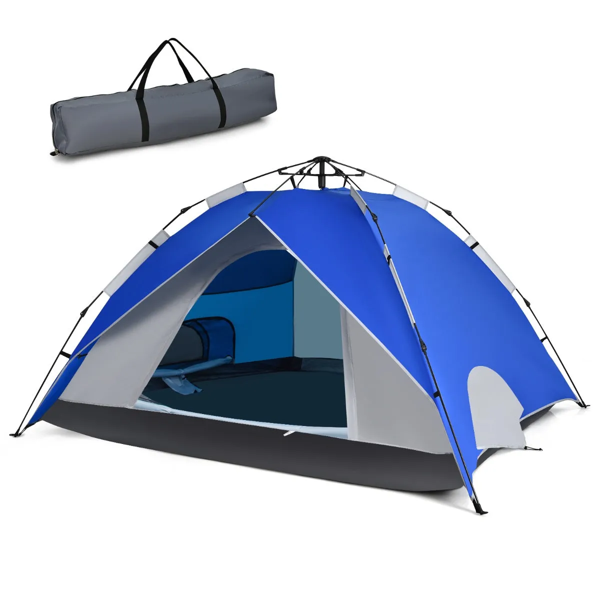 NNECW 3-In-1 4-Person Instant Waterproof Pop-up Tent with Carry Bag