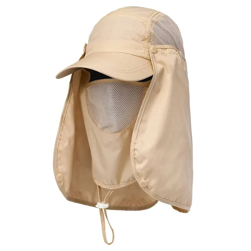 Outdoor Sport Hiking Visor Hat UV Guard Face Neck Cover Fishing Sun Protection Cap For Camping Climbing