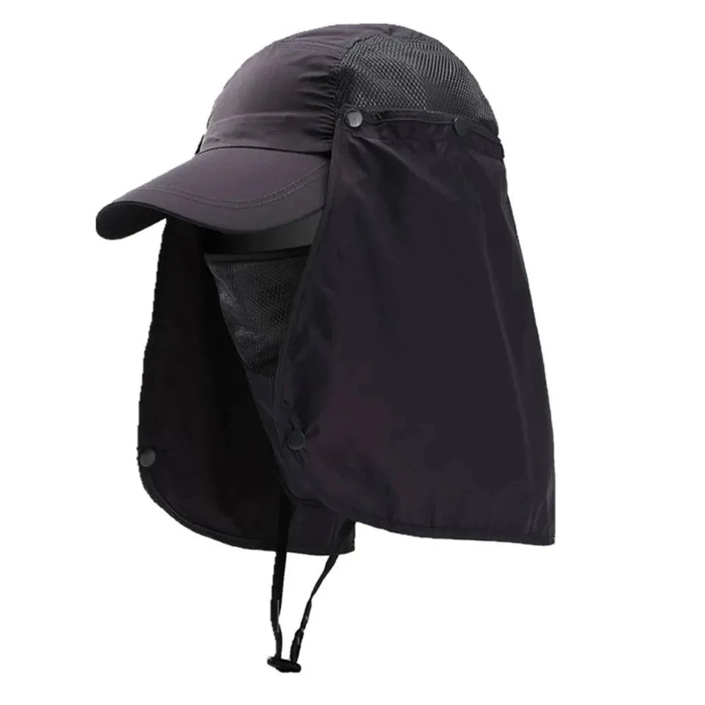 Outdoor Sport Hiking Visor Hat UV Guard Face Neck Cover Fishing Sun Protection Cap For Camping Climbing