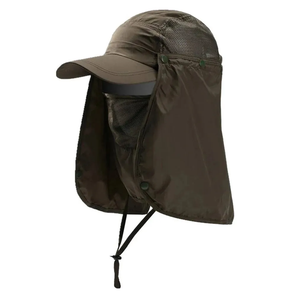 Outdoor Sport Hiking Visor Hat UV Guard Face Neck Cover Fishing Sun Protection Cap For Camping Climbing