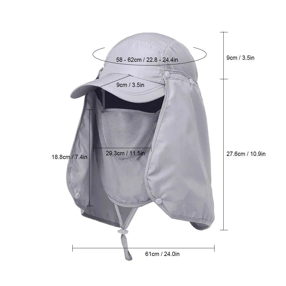 Outdoor Sport Hiking Visor Hat UV Guard Face Neck Cover Fishing Sun Protection Cap For Camping Climbing