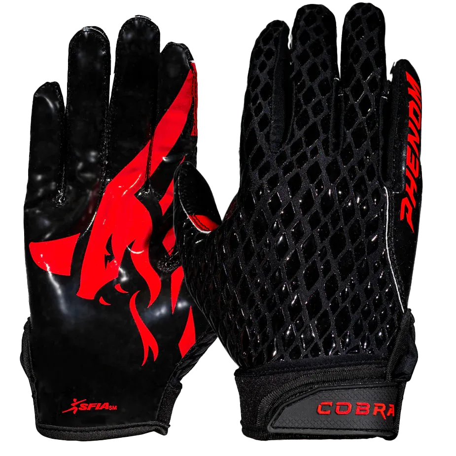 Phenom Elite Football Gloves - VPS4 - Black Cobra Skin