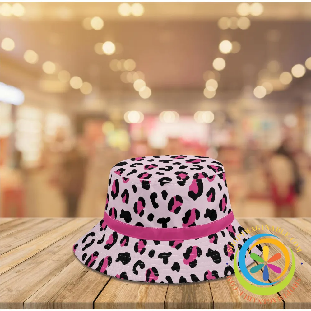 Pink Leopard Printed Bucket Hat
