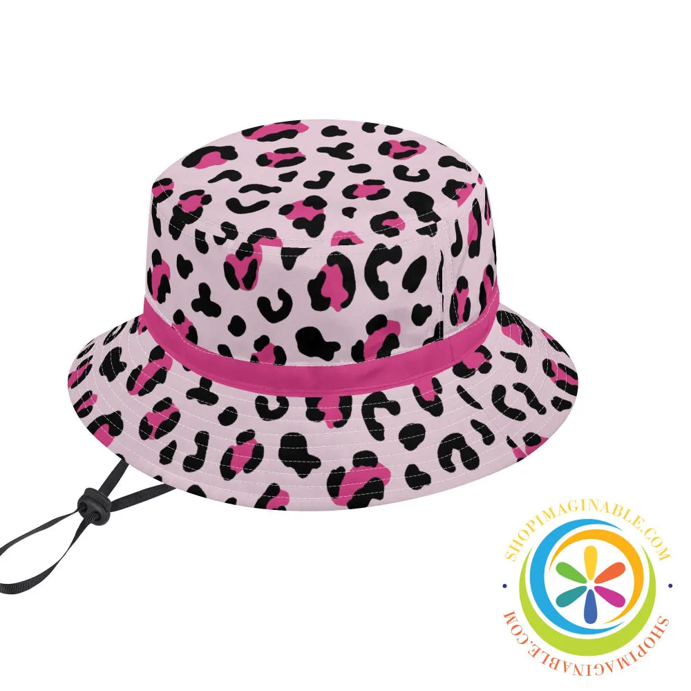 Pink Leopard Printed Bucket Hat