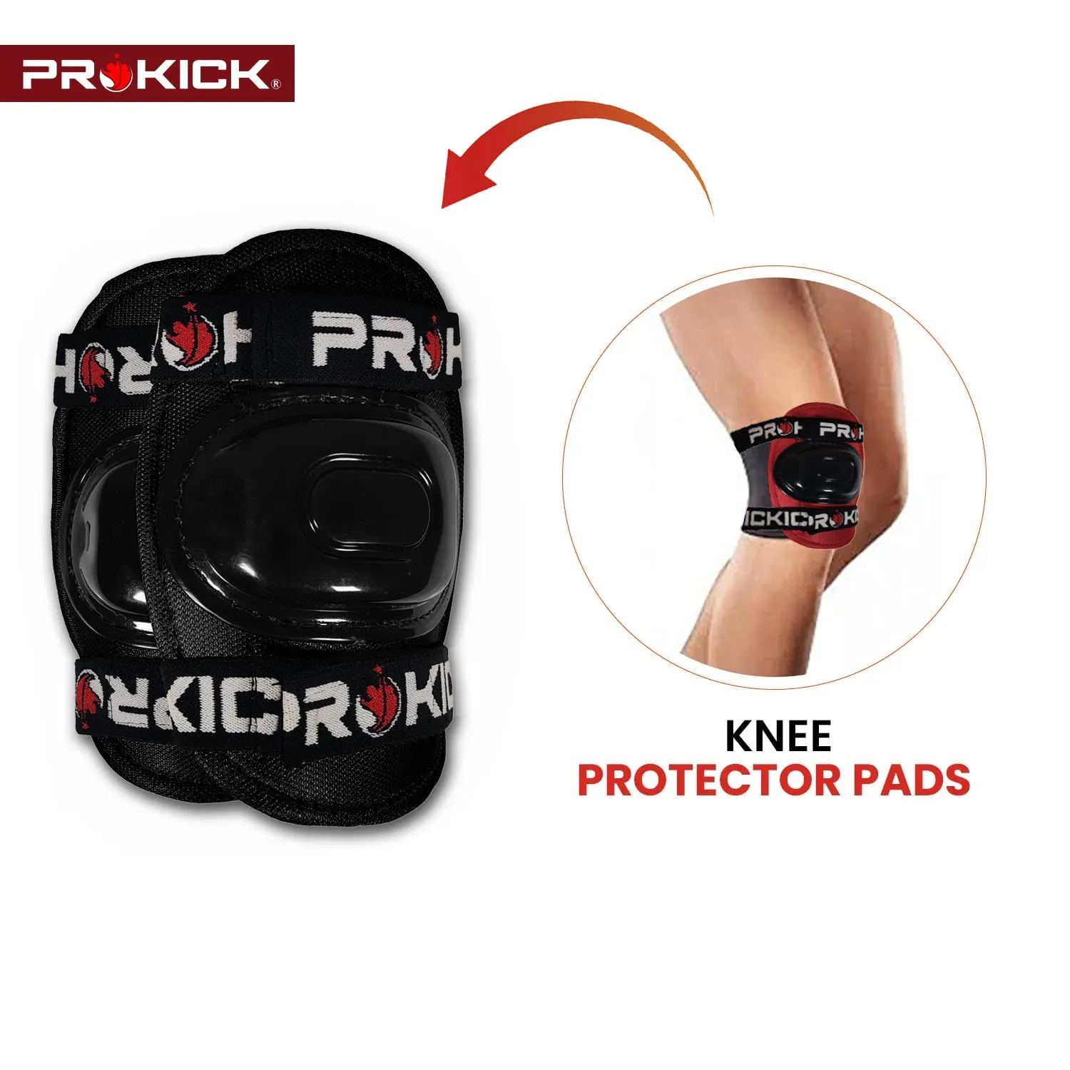 Prokick Protective Set - Knee & Elbow Guard (Suitable for Cycling, Skating and Riding)
