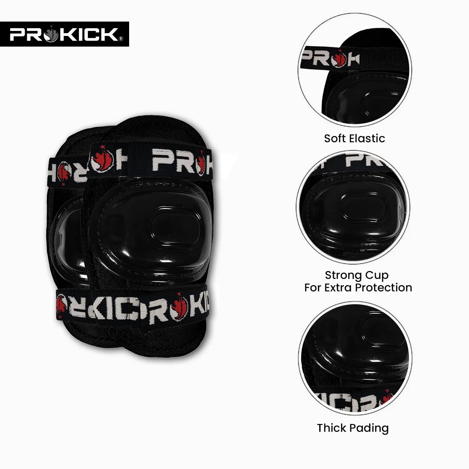 Prokick Protective Set - Knee & Elbow Guard (Suitable for Cycling, Skating and Riding)