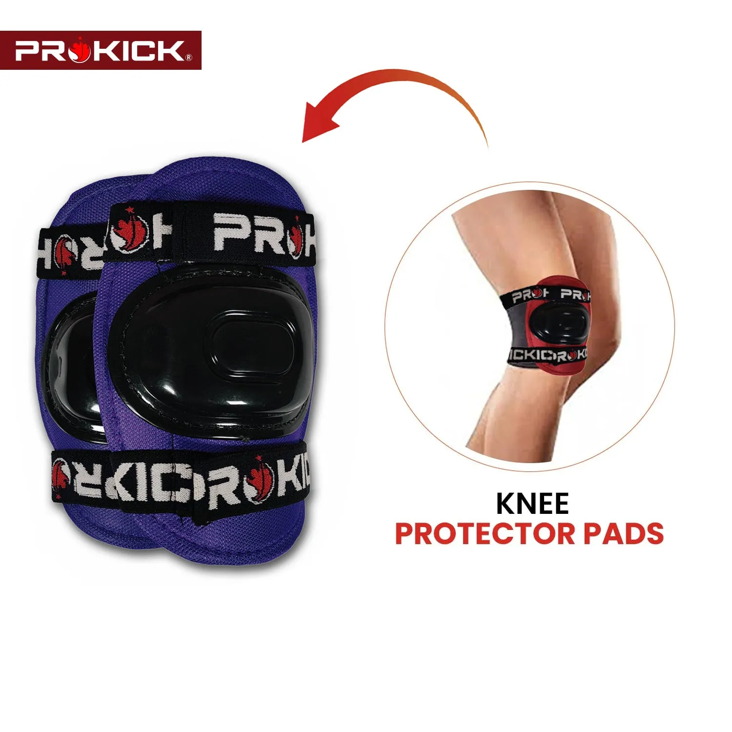 Prokick Protective Set - Knee & Elbow Guard (Suitable for Cycling, Skating and Riding)