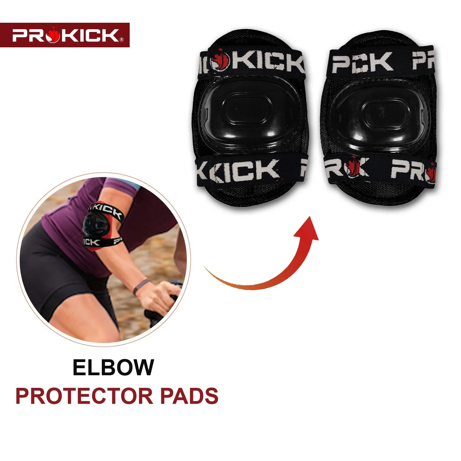 Prokick Protective Set - Knee & Elbow Guard (Suitable for Cycling, Skating and Riding)