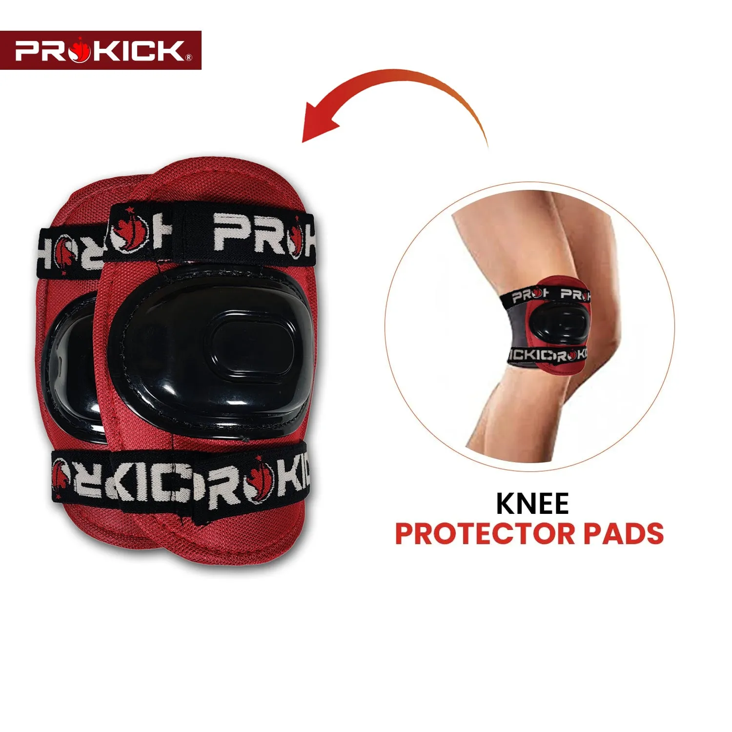 Prokick Protective Set - Knee & Elbow Guard (Suitable for Cycling, Skating and Riding)