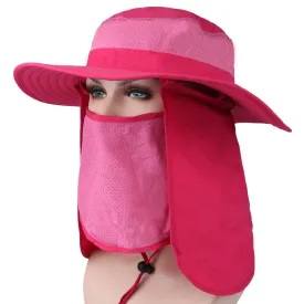 Sidiou Group Outdoor Sun Protection Fishing Hat Sun Cap with Removable Neck Face Flap Cover Cap