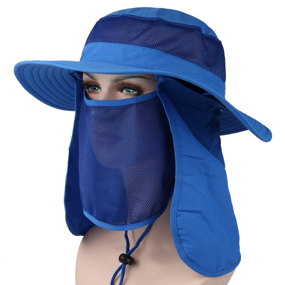 Sidiou Group Outdoor Sun Protection Fishing Hat Sun Cap with Removable Neck Face Flap Cover Cap