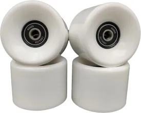 Skateboard Wheels with Bearings, 60mm 92a Hardness, Set of 4 (White)