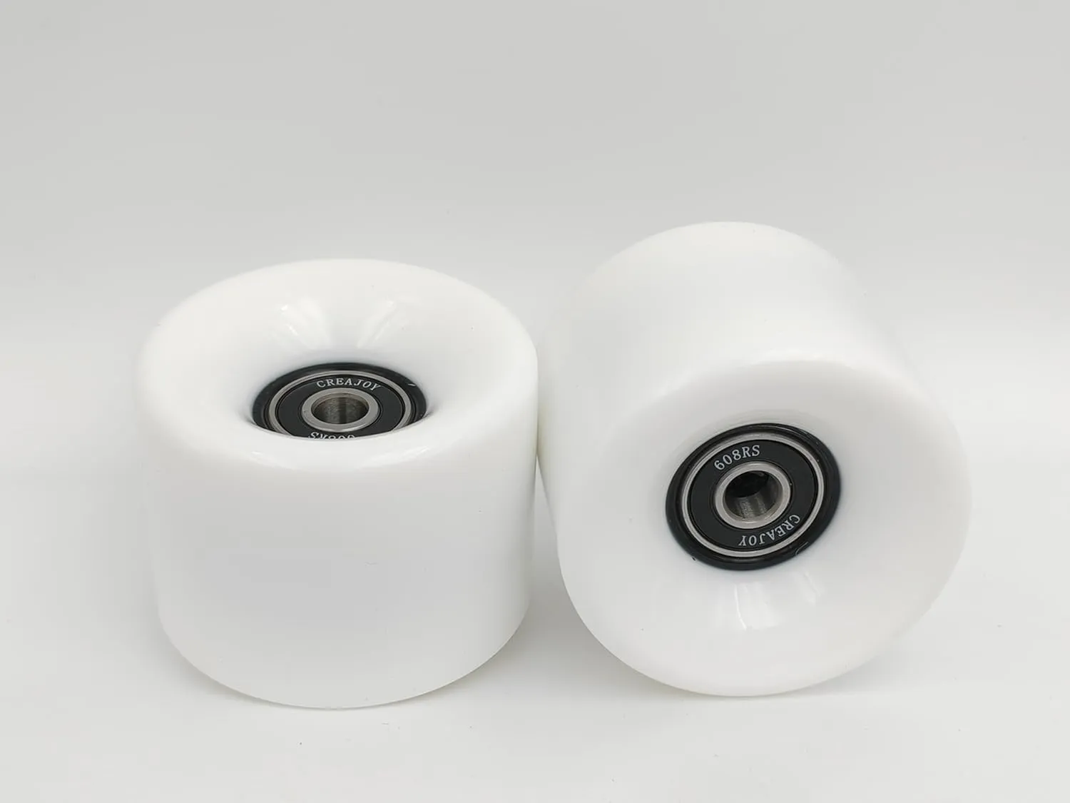Skateboard Wheels with Bearings, 60mm 92a Hardness, Set of 4 (White)