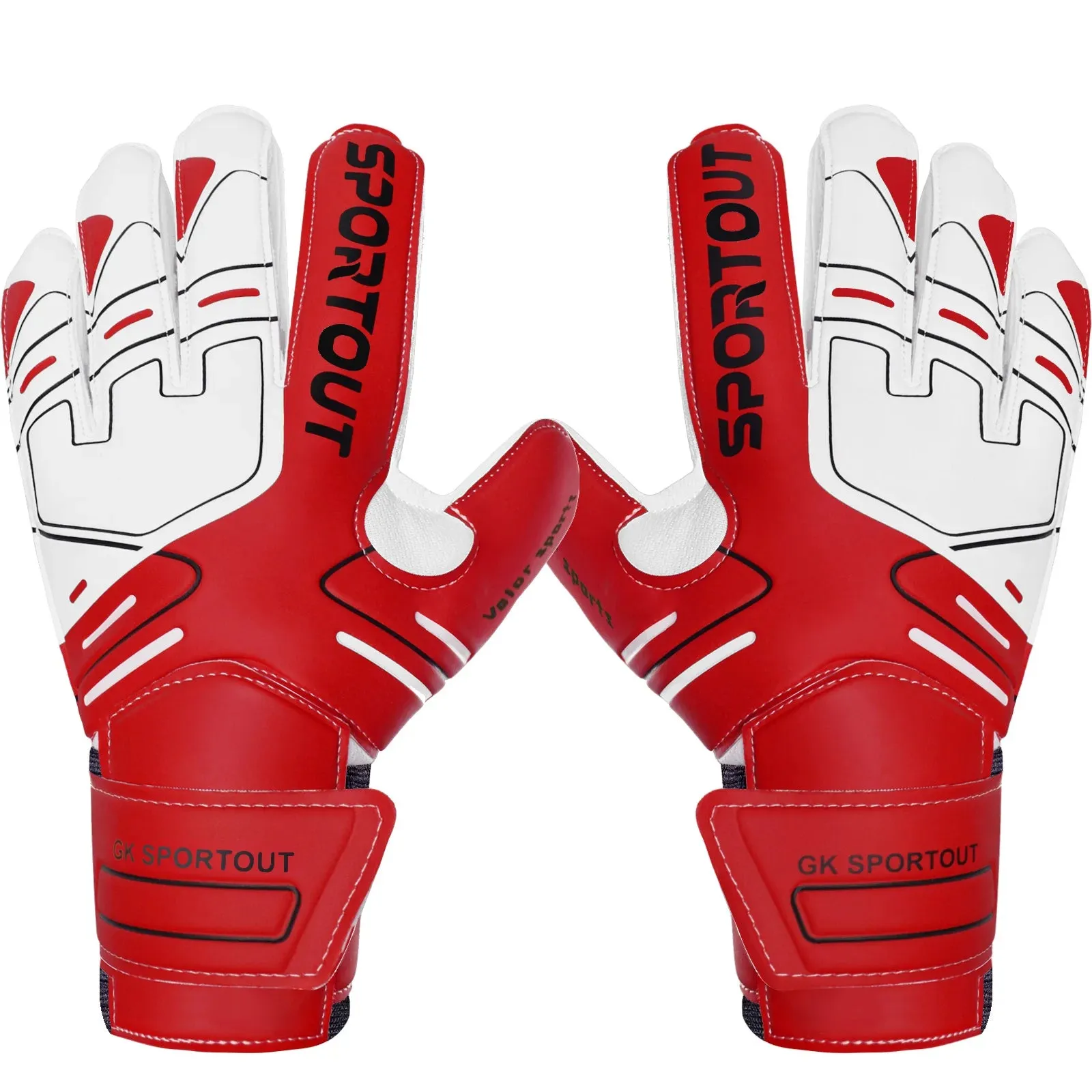SPORTOUT  Goalkeeper Gloves – Strong Grip, Durable 4 3MM Latex with Finger Protection