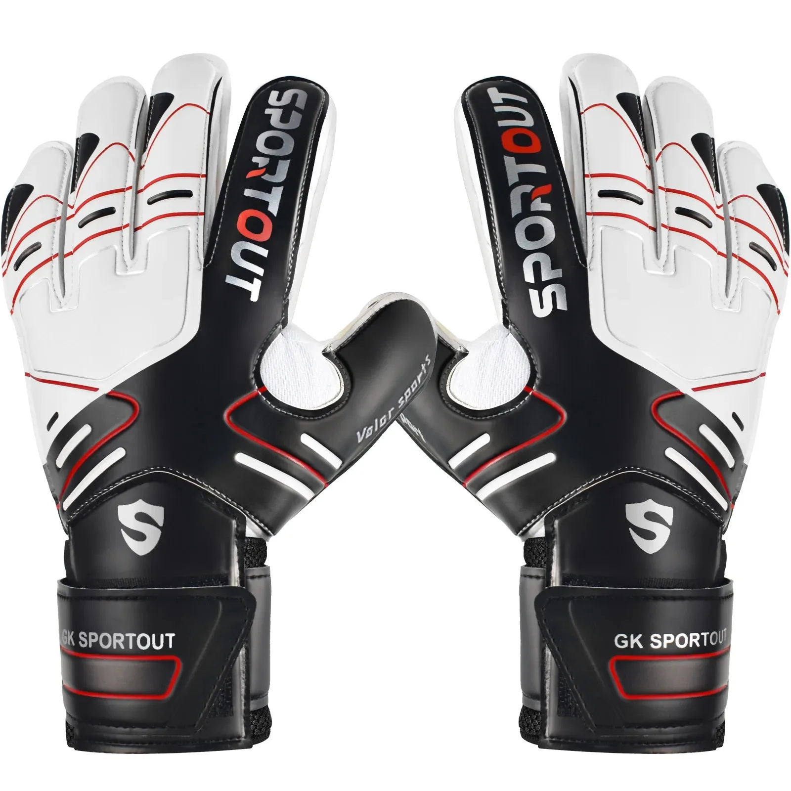 SPORTOUT  Goalkeeper Gloves – Strong Grip, Durable 4 3MM Latex with Finger Protection