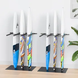 Surfboard Wall Mount - Vertical 4/6 Arms Storage with Rubber Mat, Paddle Rack for SUP, Ski, Skateboards