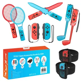 Switch Sports Accessories Bundle -10 in 1 Family Accessories Kit for NS Sports Games Compatible with Switch/OLED