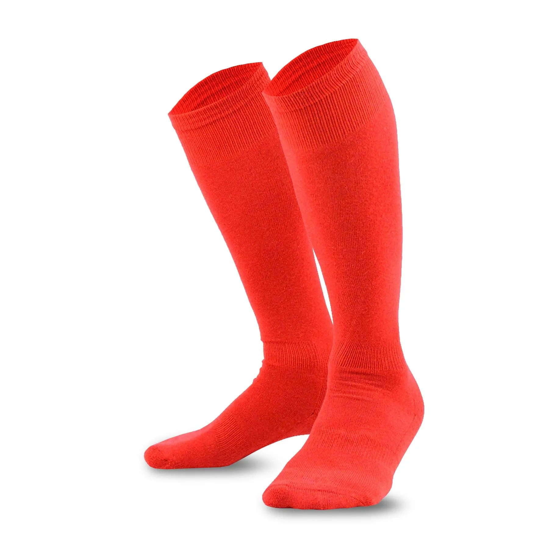 TeeHee Socks Unisex Soccer Bamboo Knee High Red 3-Pack (50080)