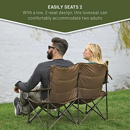 Timber Ridge Spruce 2-Person Folding Loveseat, Earth Brown