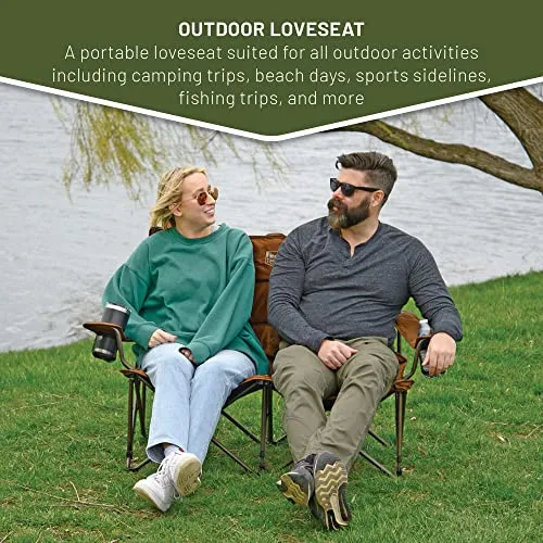 Timber Ridge Spruce 2-Person Folding Loveseat, Earth Brown