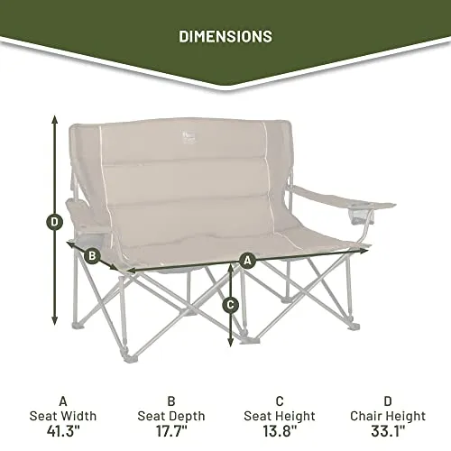 Timber Ridge Spruce 2-Person Folding Loveseat, Earth Brown