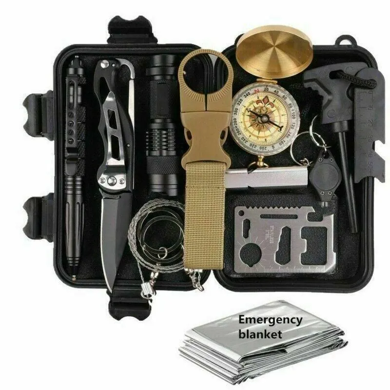 Ultimate Adventurer's Survival Gear Kit: 14-in-1 Tactical Toolbox