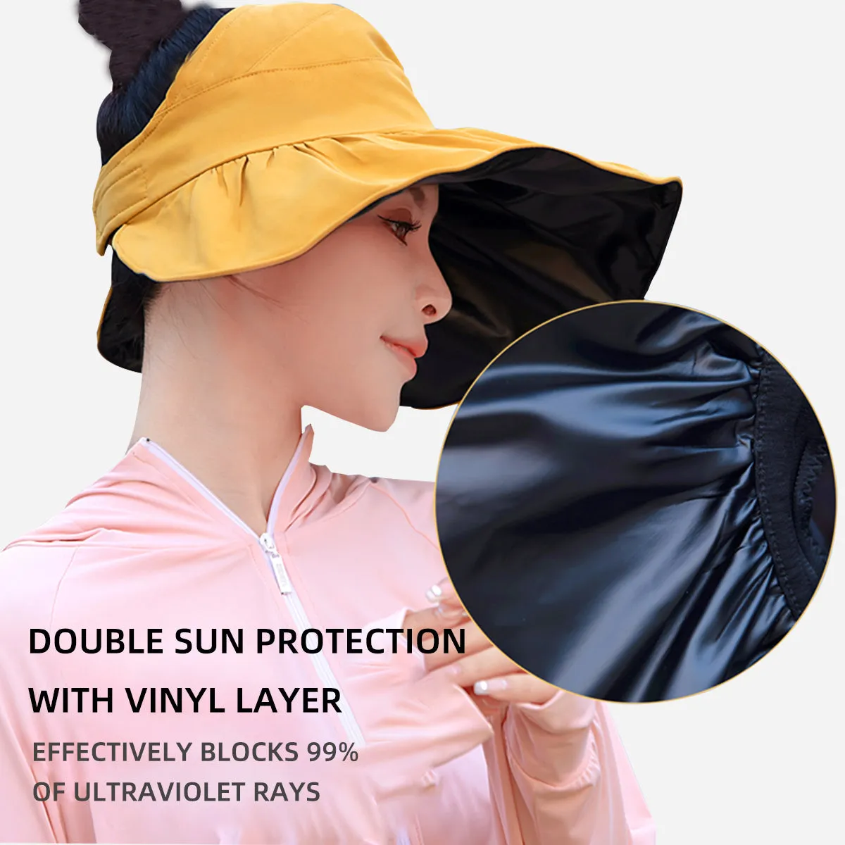 UPF50  UV Vinyl Sun Protection Top Hat