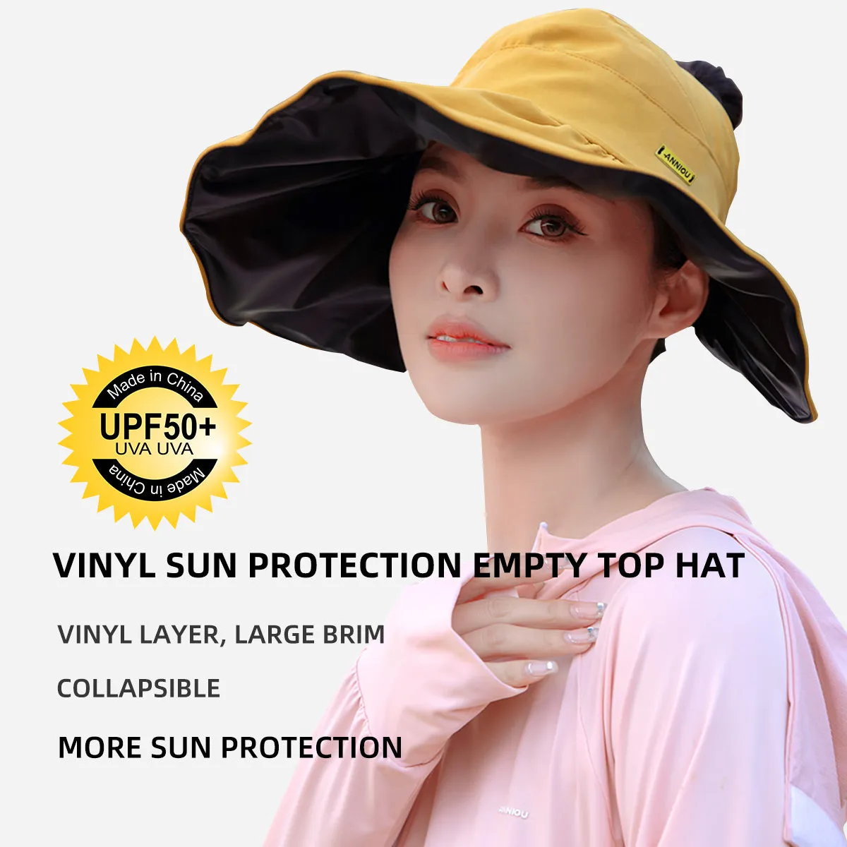 UPF50  UV Vinyl Sun Protection Top Hat