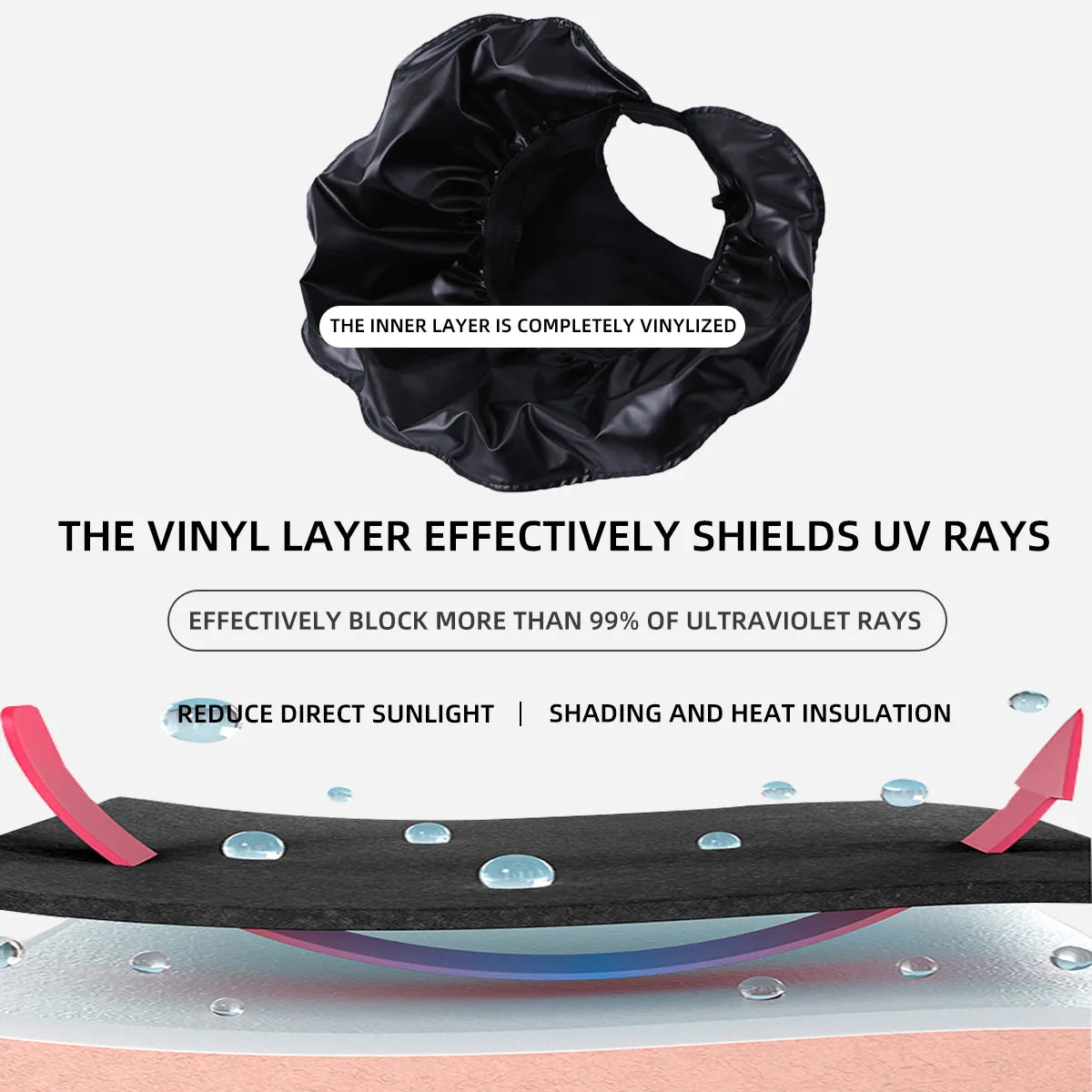UPF50  UV Vinyl Sun Protection Top Hat