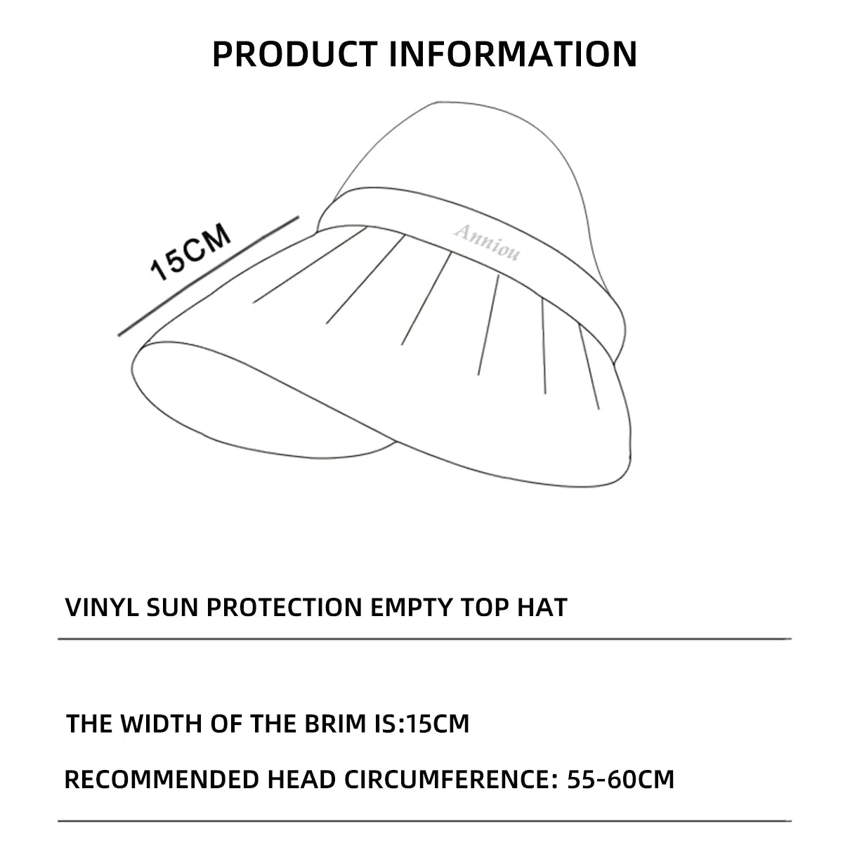 UPF50  UV Vinyl Sun Protection Top Hat