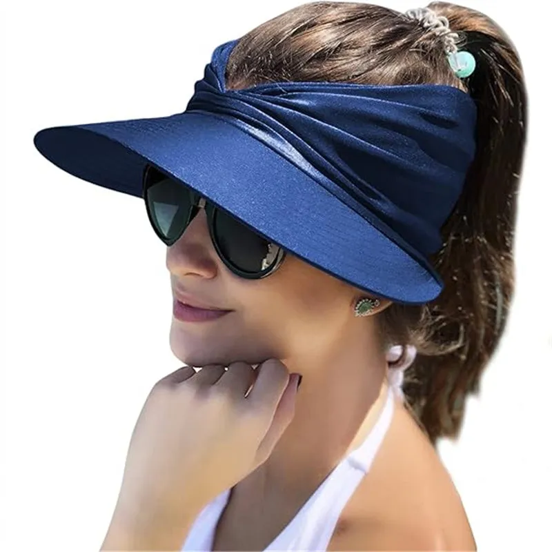 Womens Sun Visor Hat Wide Brim Summer UPF 50  UV Protection Beach Sport Cap