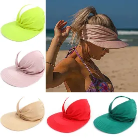 Womens Sun Visor Hat Wide Brim Summer UPF 50  UV Protection Beach Sport Cap