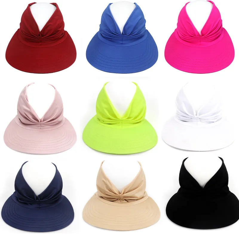 Womens Sun Visor Hat Wide Brim Summer UPF 50  UV Protection Beach Sport Cap